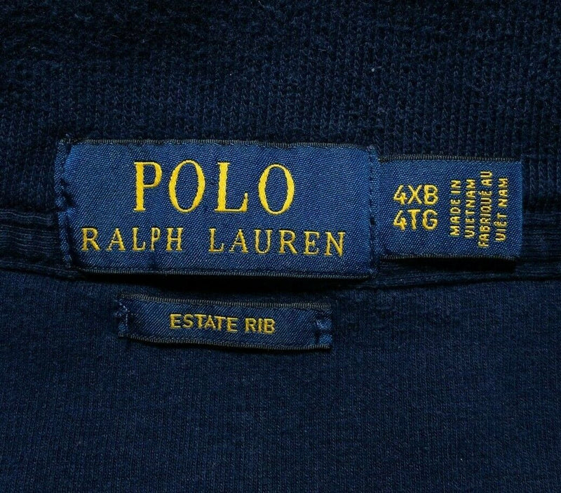 Polo Ralph Lauren 4XB Sweater Estate Rib Men's Navy Blue 1/4 Zip Pullover