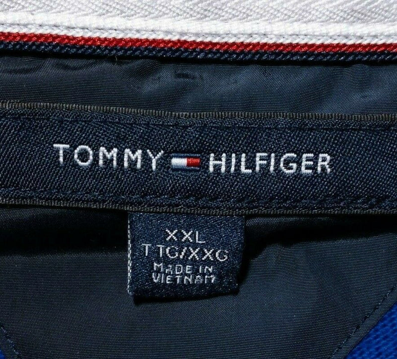 Tommy Hilfiger Rugby Shirt Flag Logo Stripe Blue Long Sleeve Men's 2XL