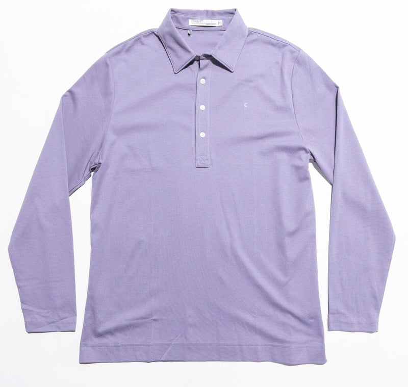 Criquet Long Sleeve Polo Men's Large Purple Pima Cotton Blend Lavendar Preppy