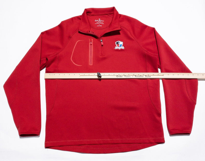 Bobby Jones Jacket Men's Large Performance 1/4 Zip Pullover Red Wicking Stretch