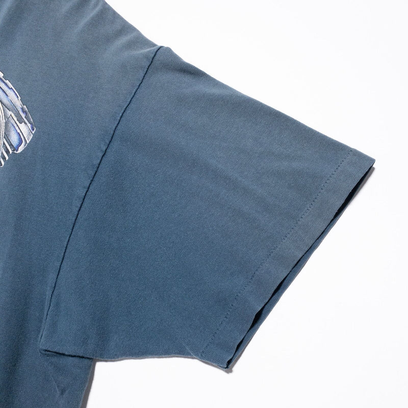 Harley-Davidson Vintage T-Shirt Men's XL Chrome Fever 90s Blue Hanes Beefy