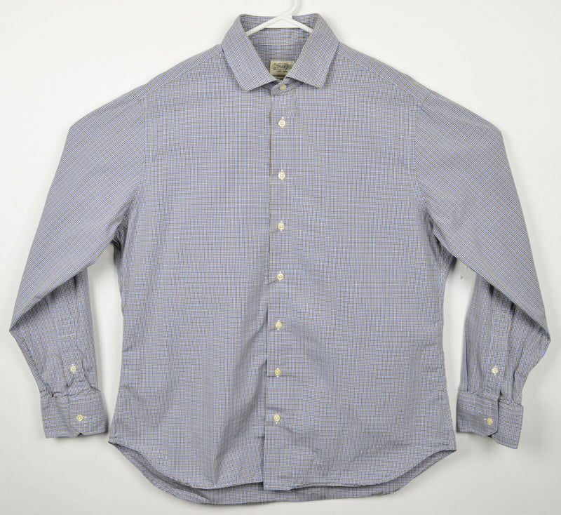 Vintage Gitman Bros Men's XL Tailored Fit Blue Red Plaid USA Button-Front Shirt