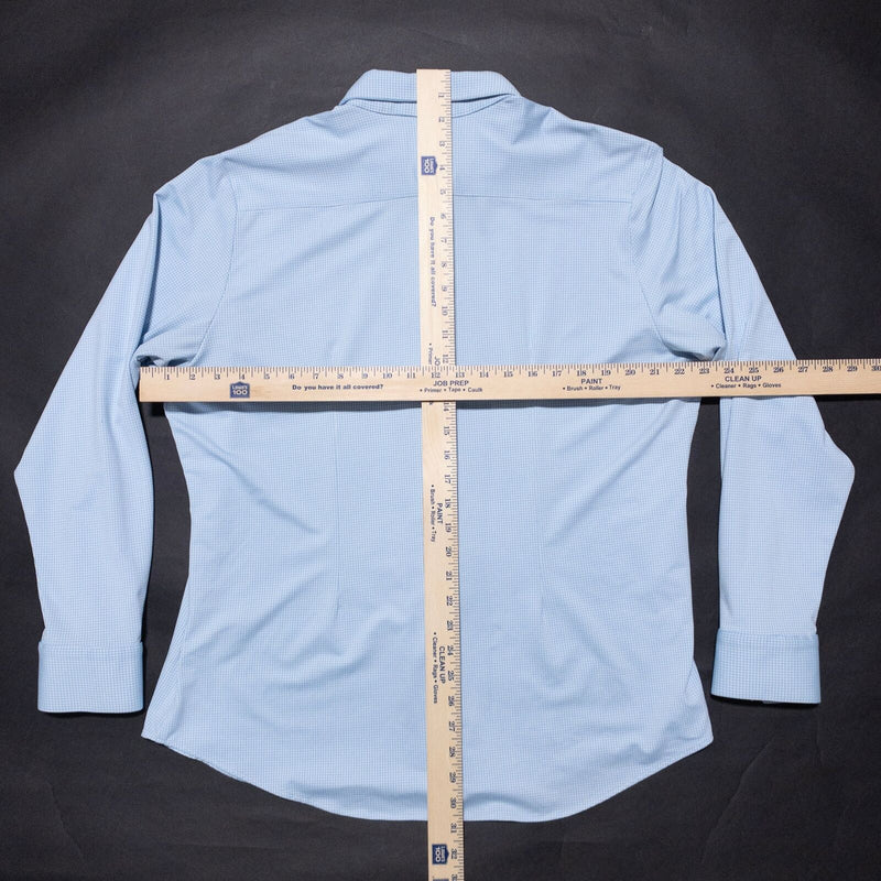 Mizzen+Main Shirt Men's Large Standard Fit Performance Wicking Blue Check USA