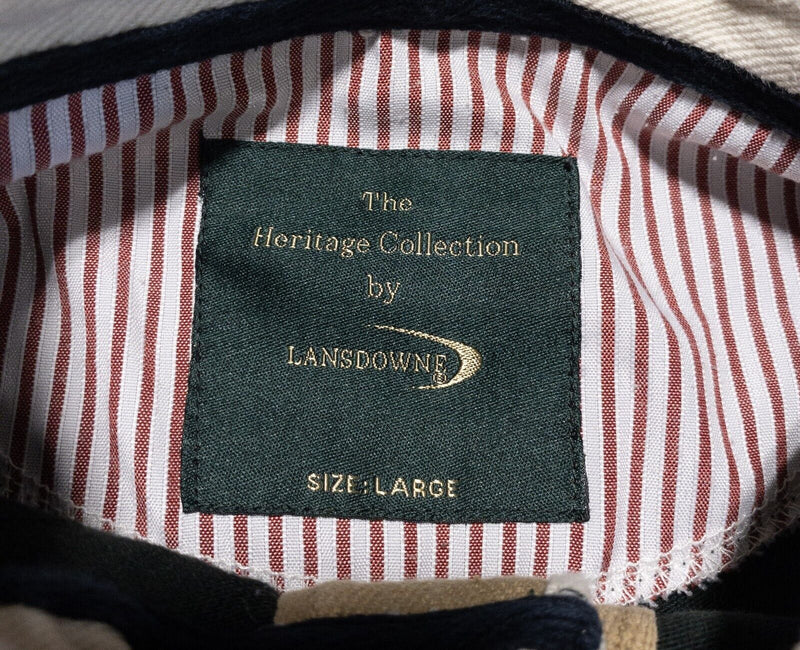 Lansdowne Rugby Polo Men's Large Shirt Ireland Green Stripe Long Sleeve Heritage