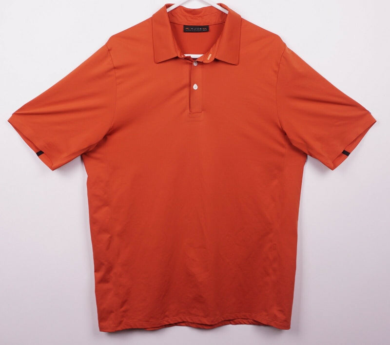 KJUS Men's Sz 54/XL Solid Orange Performance Golf Polo Shirt