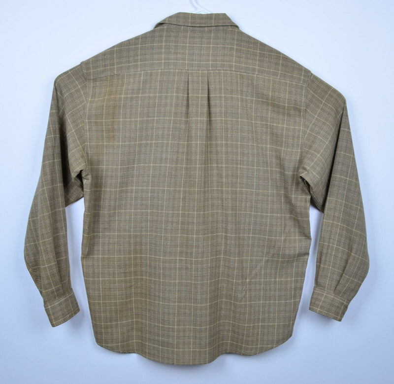 Vintage Barneys New York Men's XL 100% Wool Made in Italy Plaid Stained Shirt