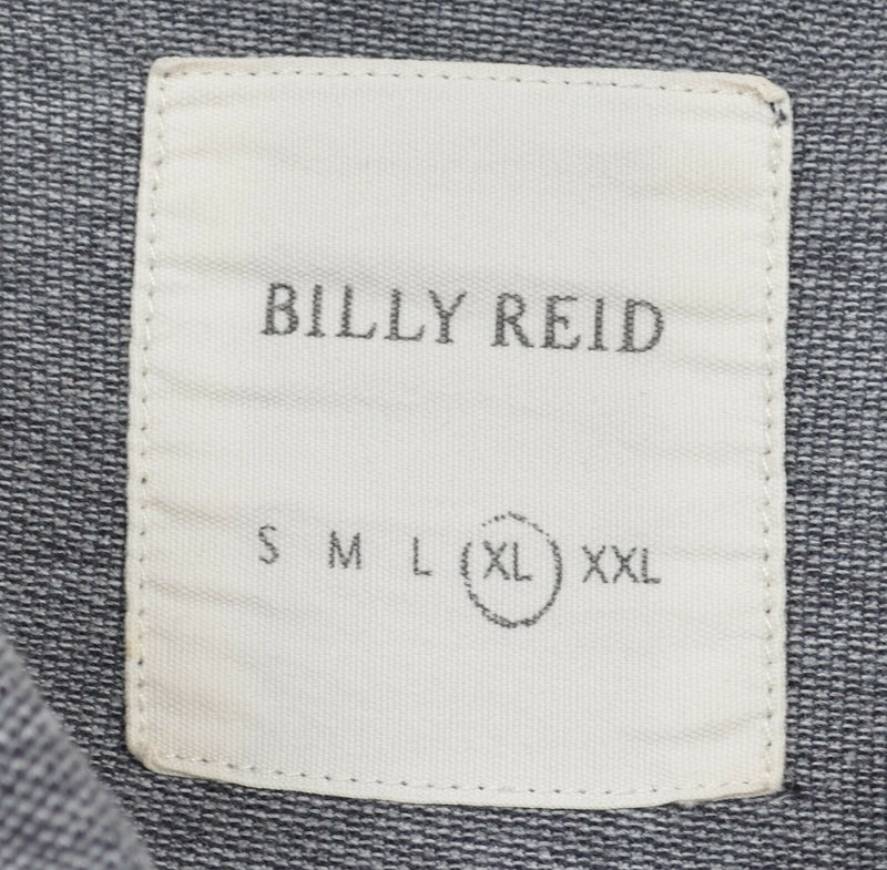 Billy Reid Men's Sz XL Heather Gray Cotton Polyester Blend Pocket Polo Shirt