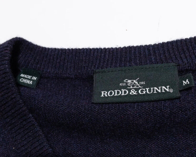 Rodd & Gunn Cashmere Sweater Men's Medium Wool Blend Pullover V-Neck Knit Purple