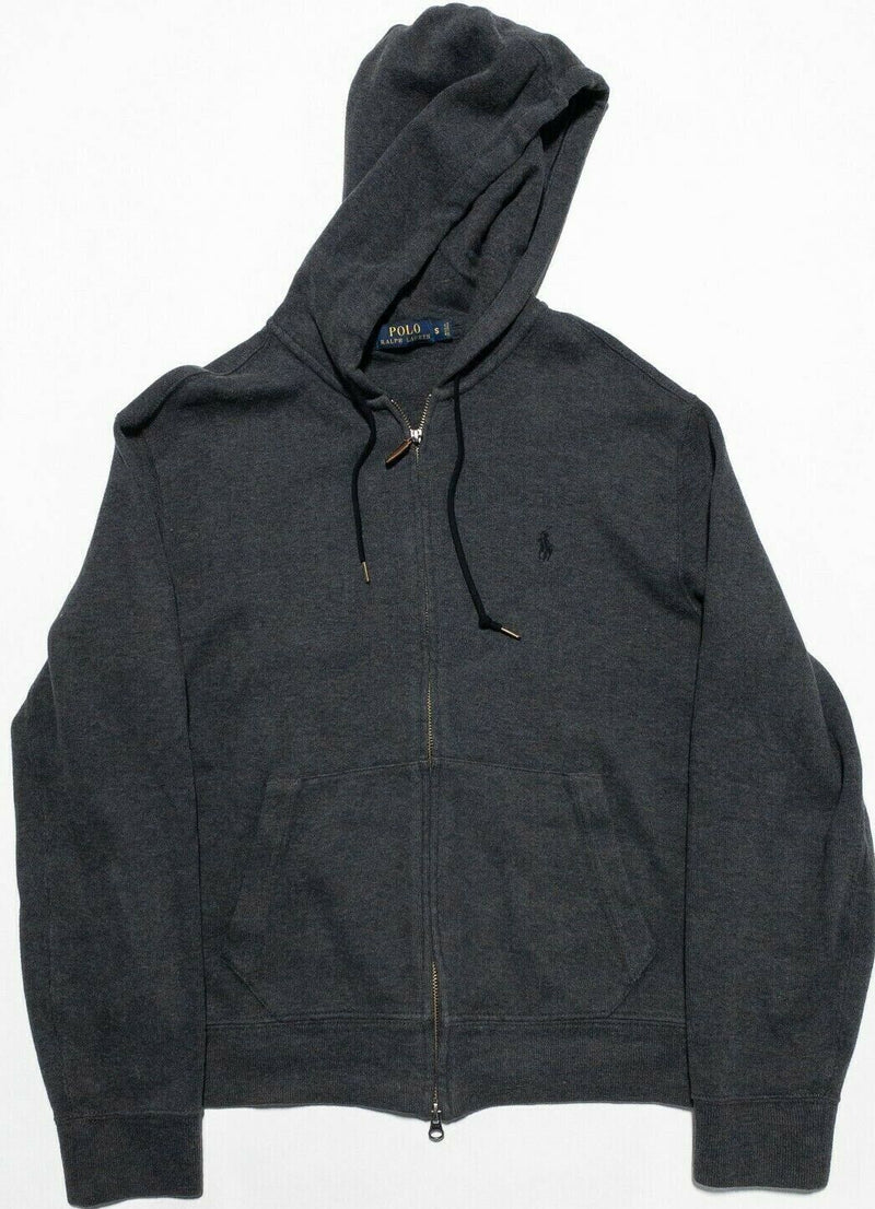 Polo Ralph Lauren Men's Small Dark Gray Full Zip Fleece Hooded Sweatshirt