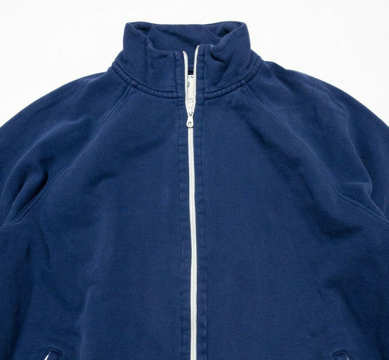 J. Crew Jacket Men's Medium Vintage Fleece Full Zip Blue Cotton Blend