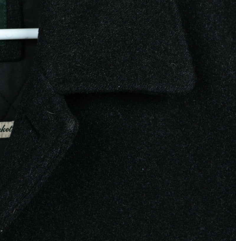 J. Crew Men's Medium Black Wool Peacoat Thinsulate Quilt Lined University Jacket