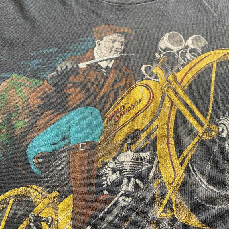 Vintage 80s Harley-Davidson Men's L/XL Motorcycle Retro Double-Sided T-Shirt