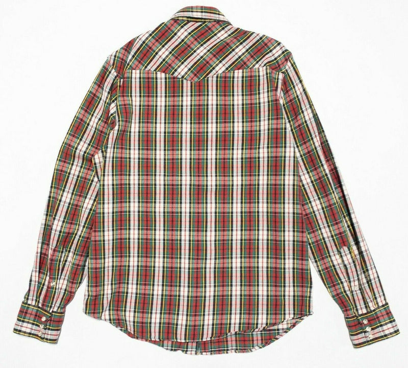 RRL Ralph Lauren Snap-Front Flannel Shirt Red Plaid Double RL Men's Large
