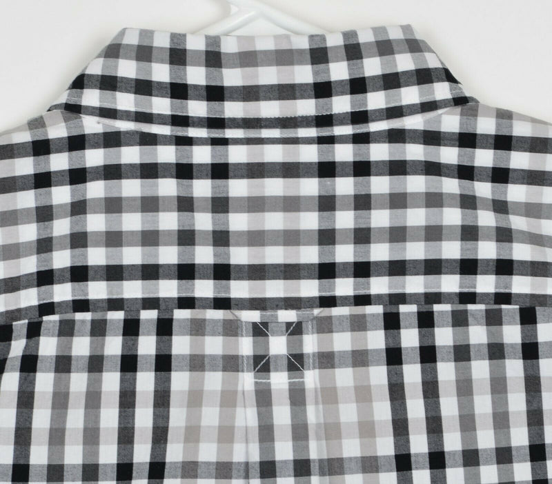 Jack Spade Men's Sz XL Black Gray Plaid Check Long Sleeve Shirt