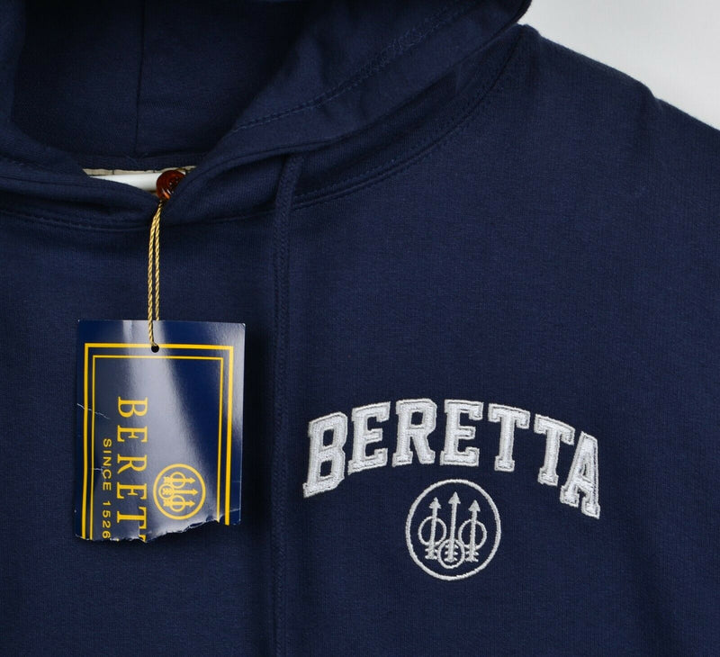 Beretta Men's Large Logo Sweatshirt Navy Blue Pullover Hoodie Sweatshirt