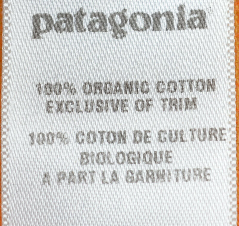 Patagonia Organic Cotton Men Medium Orange Plaid Crinkle Button-Front A/C Shirt