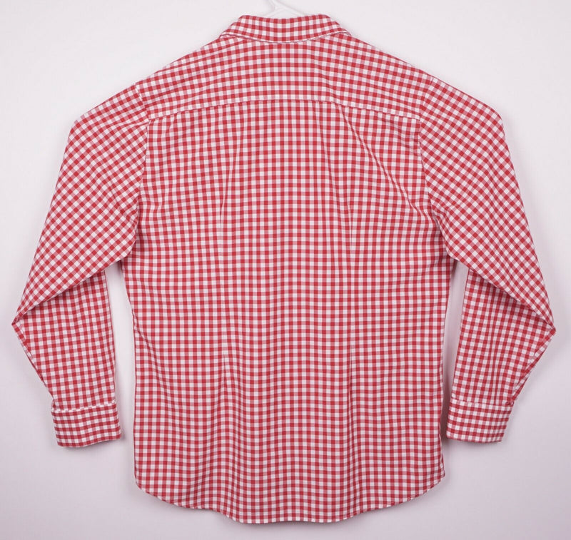 Mizzen+Main Men's 2XL Trim Red White Gingham Check USA Performance Dress Shirt