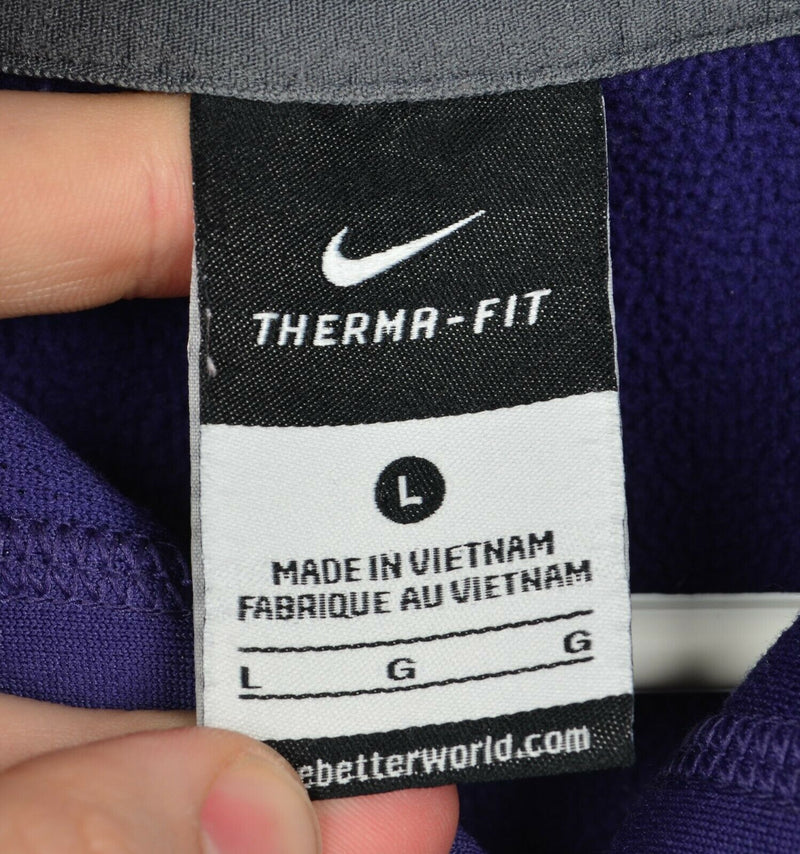 TCU Horned Frogs Men's Large Nike Therma-Fit Purple Pullover Hoodie Sweatshirt