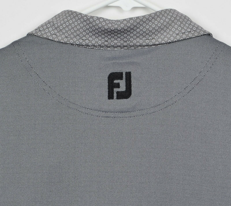 FootJoy Men's Sz Large Athletic Fit Gray Pocket FJ Performance Golf Polo Shirt