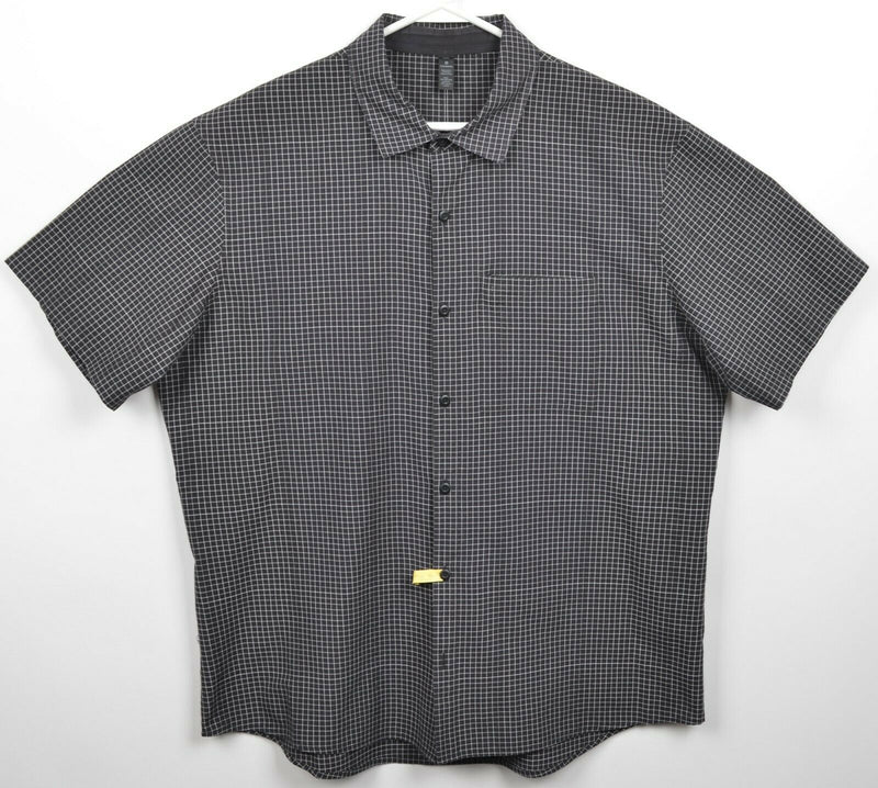 Lululemon Men's 2XL Black Check Reflective Technical Athleisure Button Shirt
