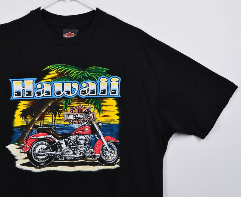 Vintage 90s Harley-Davidson Men's Sz XL Hawaii Palm Tree Double-Sided T-Shirt