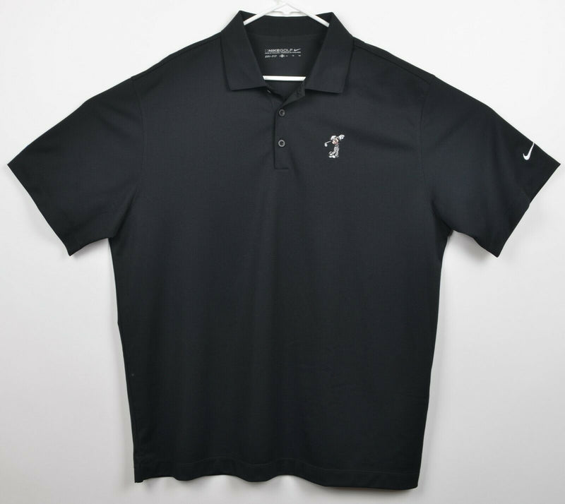 Disney Nike Golf Men's Sz XL Mickey Mouse Embroidered Black Golf Polo Shirt