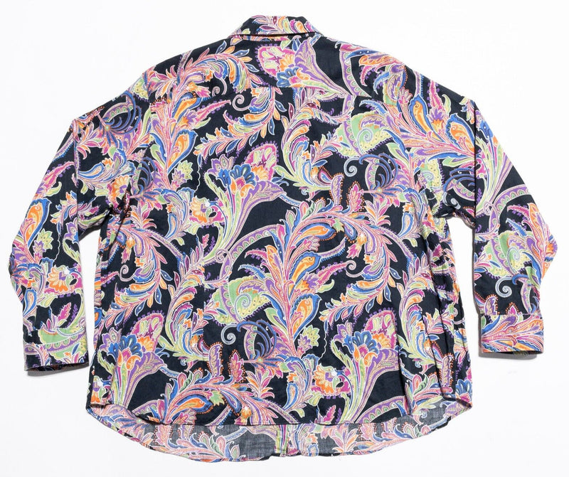 Lauren Ralph Lauren Paisley Shirt Women's 3X Plus Size Colorful Non-Iron Pink
