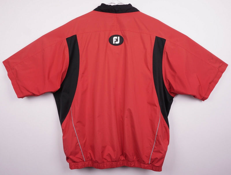 FootJoy DryJoys Men's Large Half Zip Red Short Sleeve Windshirt Golf Jacket