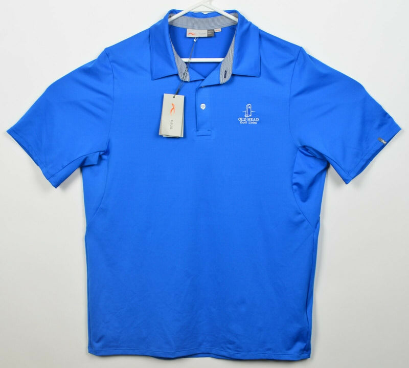 KJUS Men's Large/52 Solid Blue UPF 50+ Golf Soren Polo Shirt Old Head Ireland