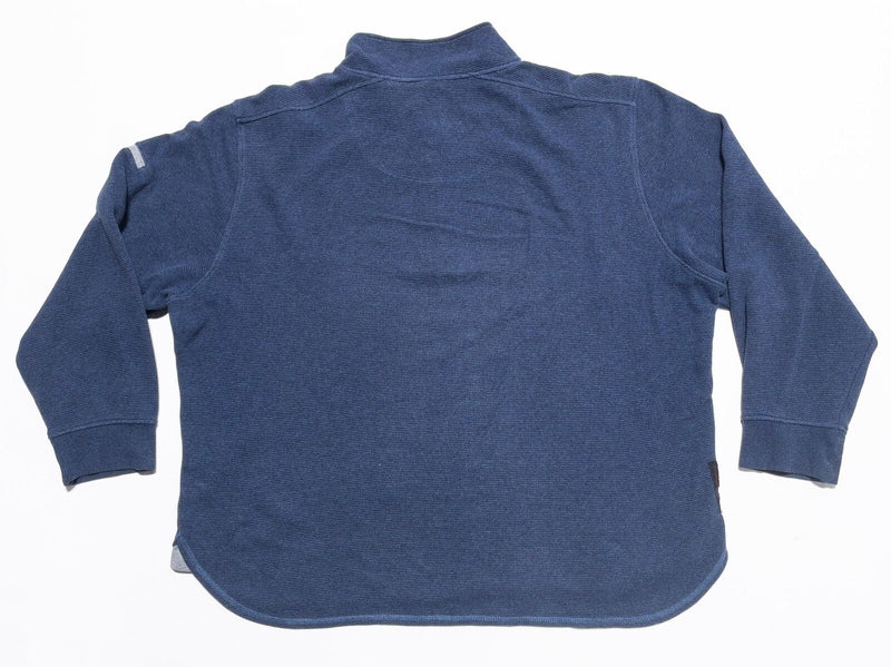 Robert Graham Sweater Men's 2XL Pullover 1/4 Zip Mock Neck Blue Sweatshirt