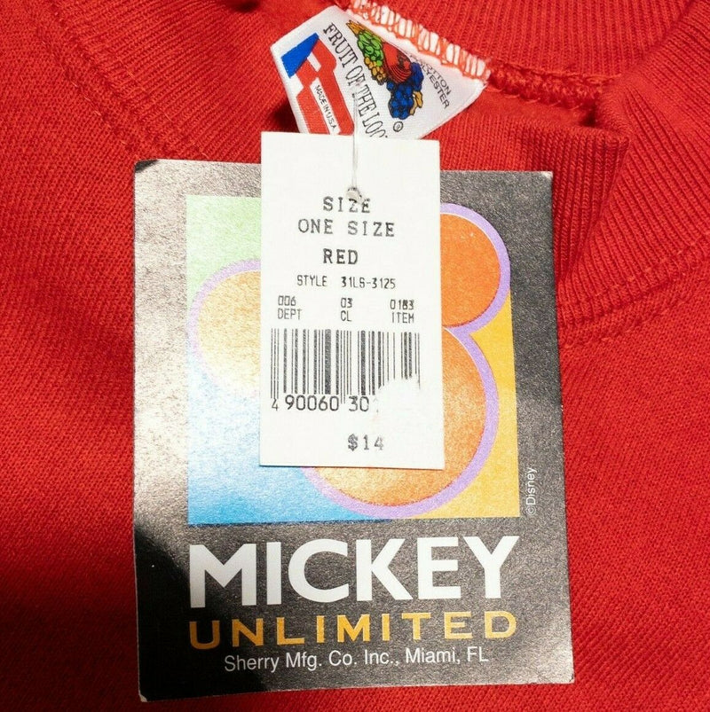 Disney Mickey Unlimited Vintage 90s Sweatshirt Gang Chicago Red Adult 2XL