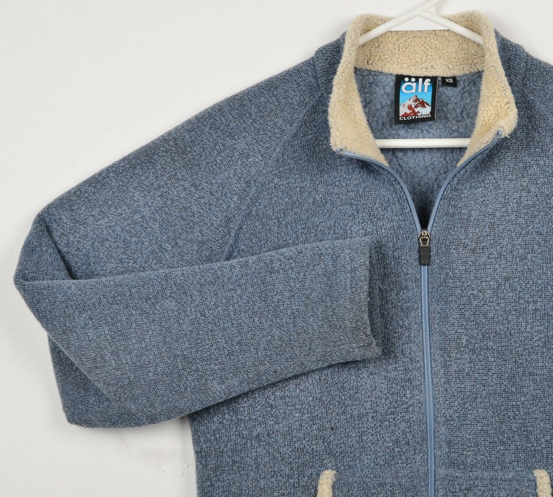 Kuhl Alf Women's XS Alfpaca Fleece Full Zip Blue Sherpa Collar Fleece Jacket