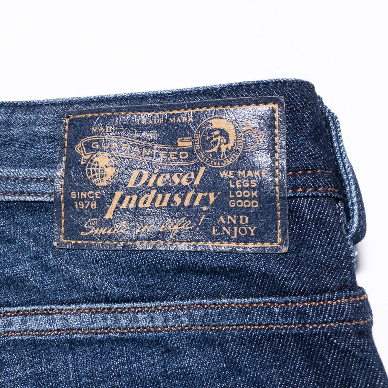 Diesel Zathan Jeans Men's 34x36 Regular Bootcut Flare Dark Wash Distressed Denim