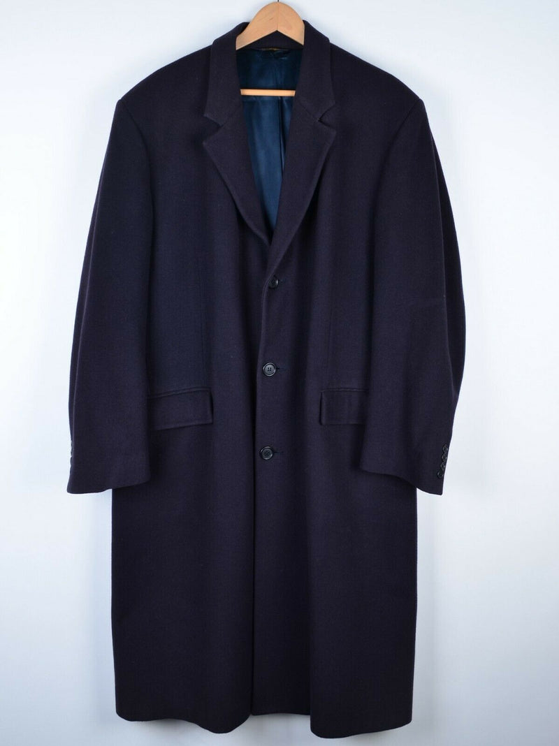 Brooks Brothers Men's 44R Wool Navy Blue Vintage USA Union Trench Overcoat
