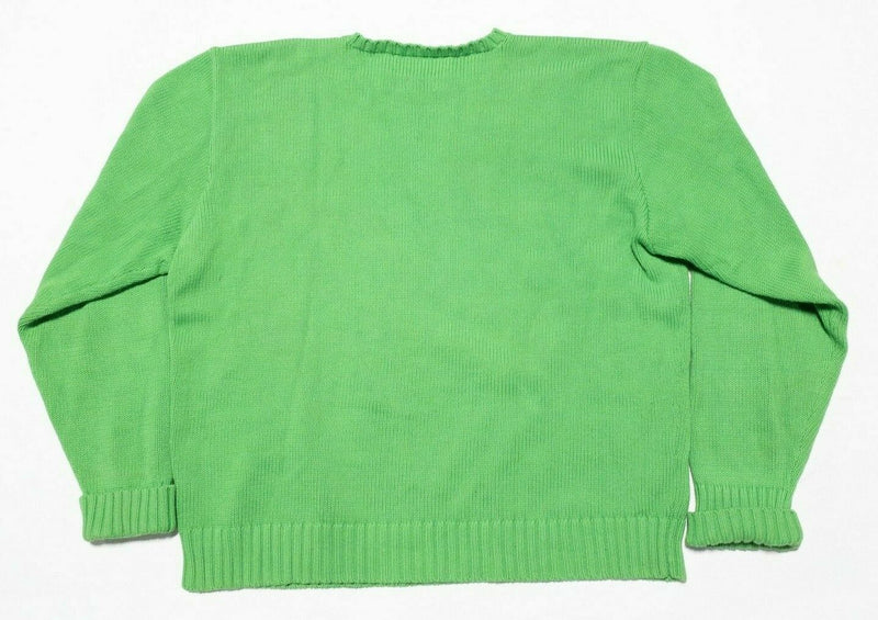 Polo Ralph Lauren Knit Sweater Crew Neck Lime Green Pullover Men's Large