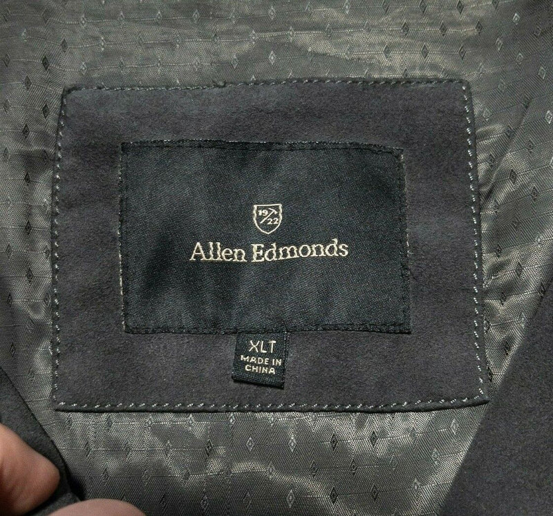 Allen Edmonds Overcoat Men's XLT Tall Quilted Gray Suede Vegan Leather