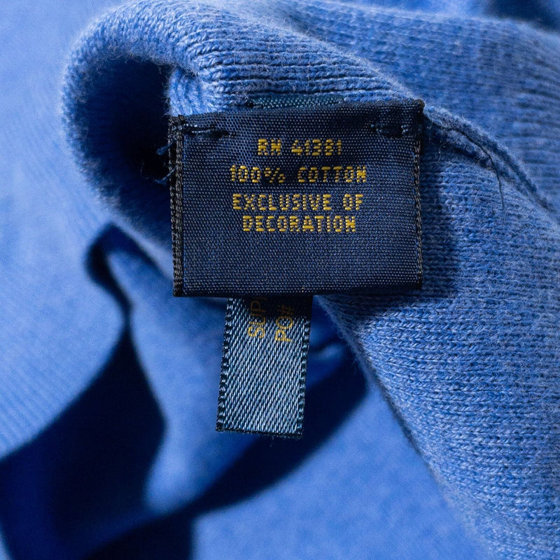 Polo Ralph Lauren 2XLT Sweater Vest Men's Solid Blue V-Neck Pima Cotton 2XL Tall