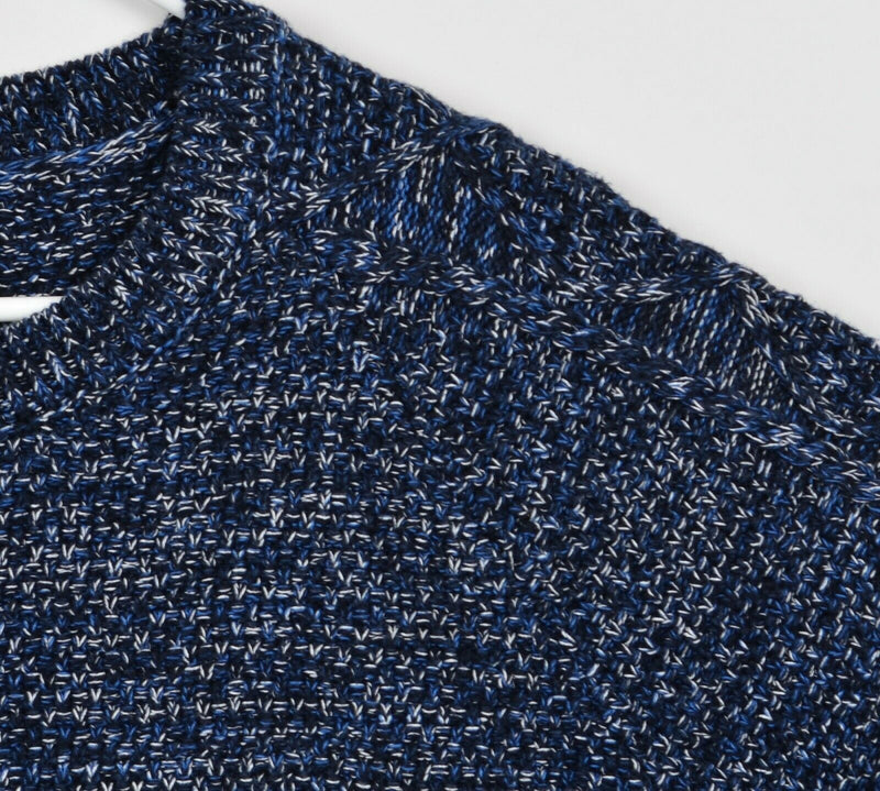 Carbon 2 Cobalt Men's XL Blue White Cable-Knit Pullover Crewneck Sweater