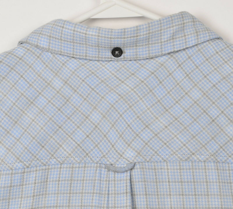 Carbon 2 Cobalt Men's XL Blue Gray Plaid Button-Front Flannel Shirt