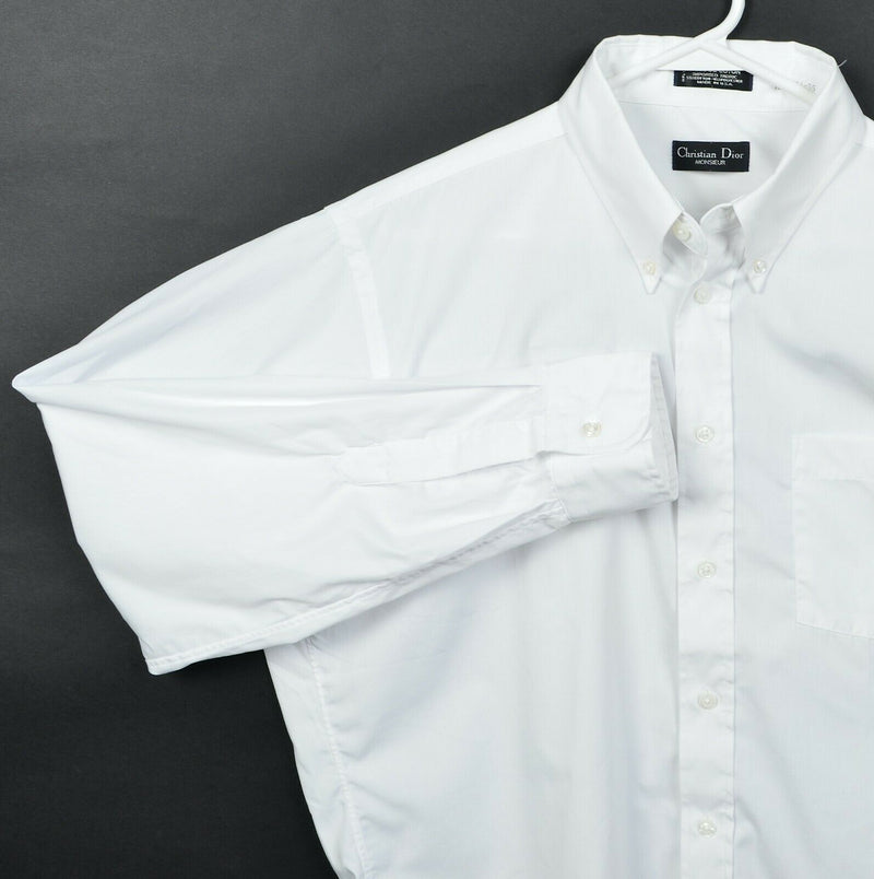 Christian Dior Monsieur Men's 16.5 34-45 White Button-Down Vintage Dress Shirt