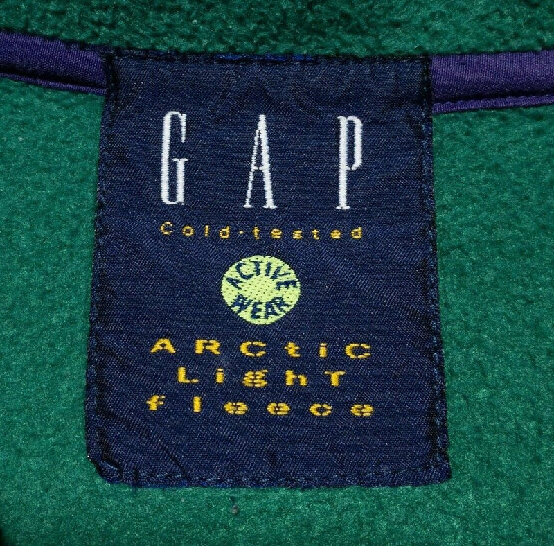 GAP Arctic Light Fleece Men's Large Vintage 90s Green Purple Full Zip Activewear