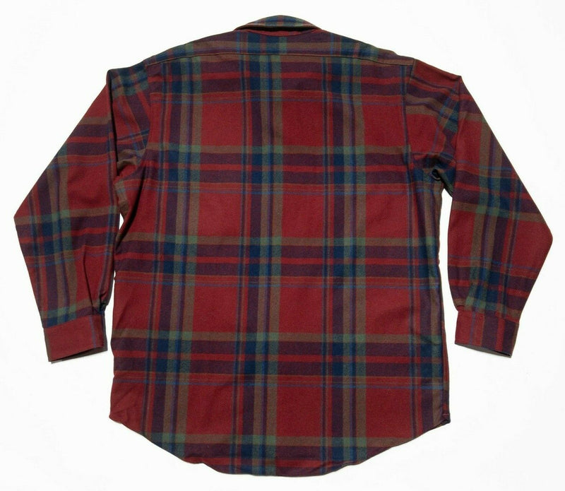 Pendleton Men's Large Flannel Shirt Vintage 80s Deadstock Wool Red Plaid USA