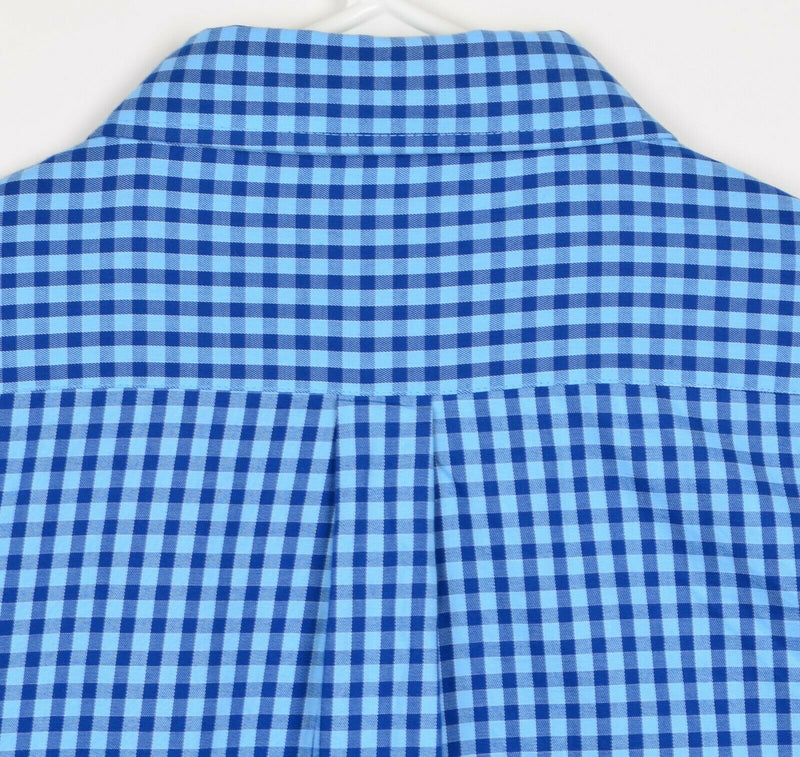 Nat Nast Men's Sz XL Blue Plaid Luxury Originals Long Sleeve Button Front Shirt
