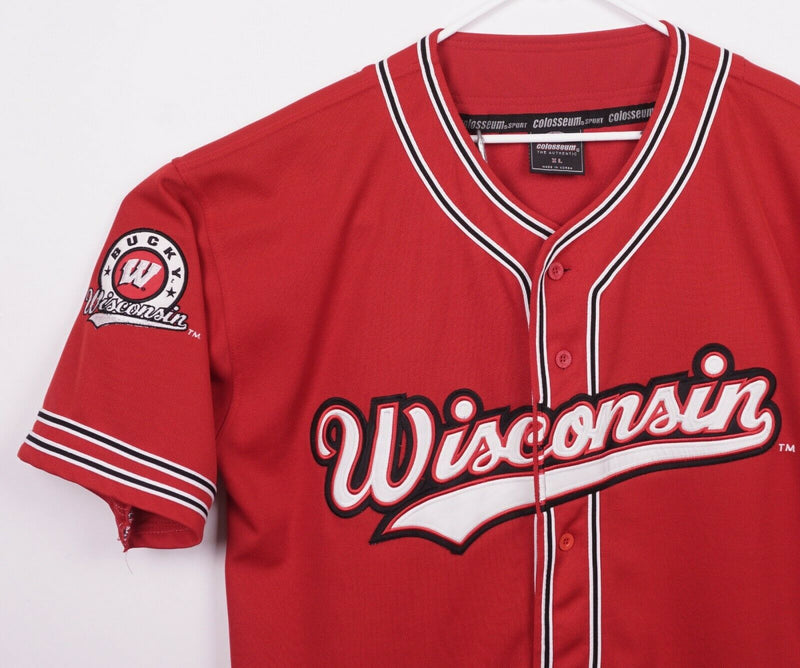 Wisconsin Badgers Men's XL Red Bucky Colosseum Sewn NCAA Baseball Jersey