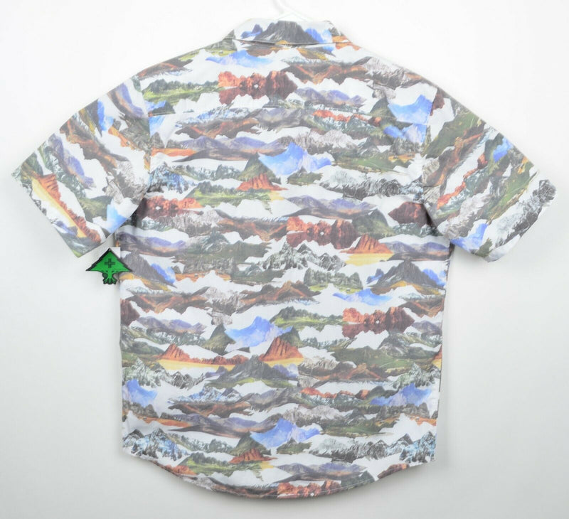 LRG Wovens Men Sz XL Lifted Research Group Mountains Collage Button-Front Shirt
