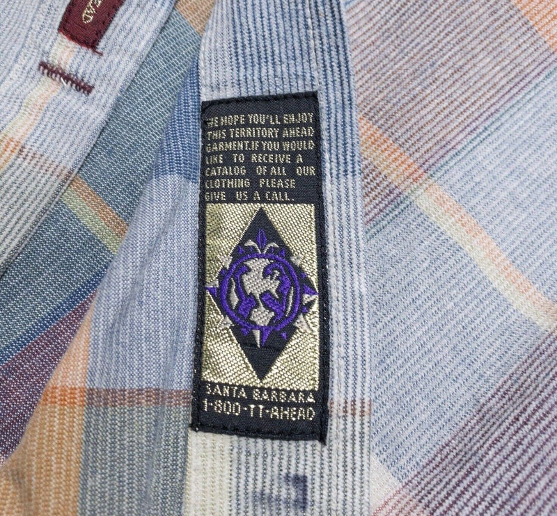 Territory Ahead Corduroy Shirt XL Men's Colorful Check Vintage 90s Long Sleeve
