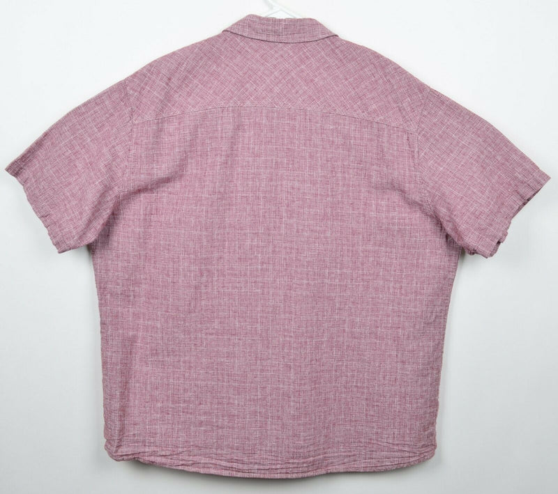 Carbon 2 Cobalt Men's Sz XL Linen Blend Red Plaid Short Sleeve Shirt
