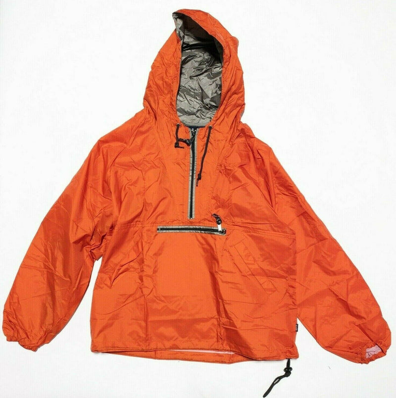 Gap Pak Anorak Jacket Men Small Half-Zip Windbreaker Packable Orange Vintage 90s