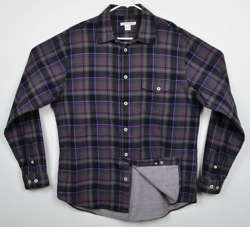 Carbon 2 Cobalt Men's Large Purple Plaid Button-Front Long Sleeve Flannel Shirt