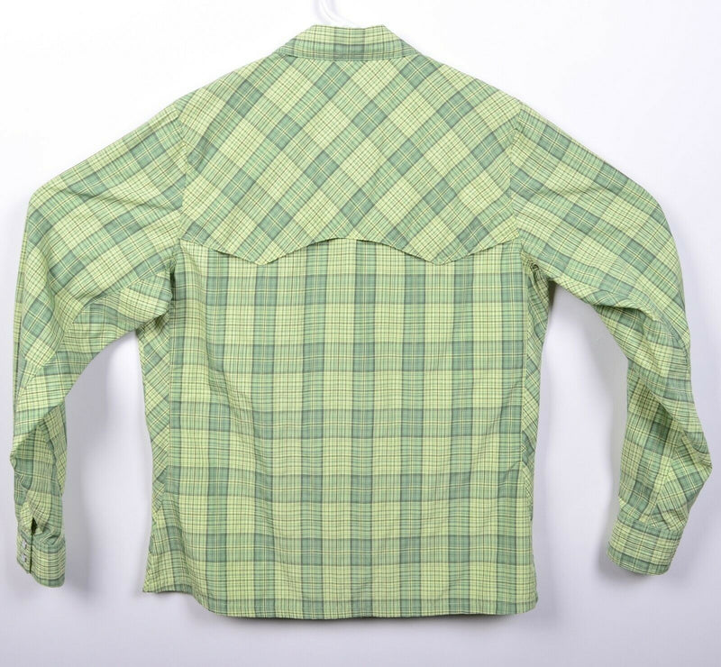 Simms Guide Series Women's Medium Pearl Snap Green Plaid Vented Fishing Shirt